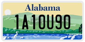 1A10U90  license plate in AL