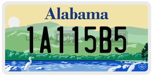 1A115B5  license plate in AL
