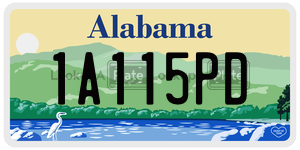 1A115PD license plate in Alabama