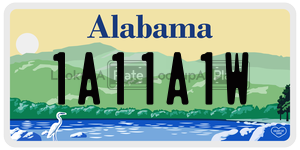 1A11A1W  license plate in AL