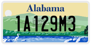 1A129M3  license plate in AL