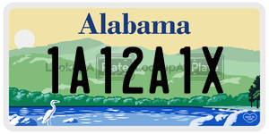 1A12A1X  license plate in AL