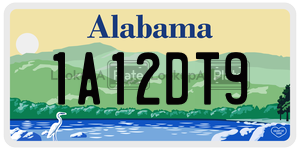 1A12DT9  license plate in AL