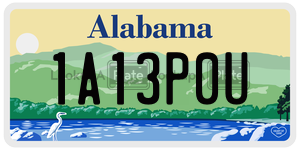 1A13P0U  license plate in AL