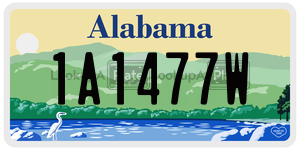 1A1477W  license plate in AL