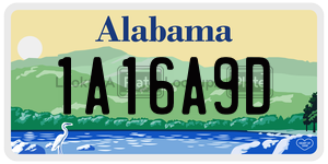 1A16A9D  license plate in AL