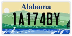 1A174BY license plate in Alabama