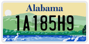 1A185H9  license plate in AL