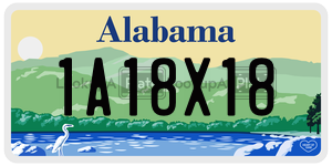 1A18X18  license plate in AL