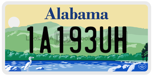 1A193UH  license plate in AL