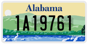 1A19761  license plate in AL