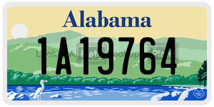 1A19764  license plate in AL