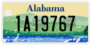 1A19767  license plate in AL