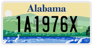 1A1976X  license plate in AL