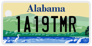 1A19TMR  license plate in AL