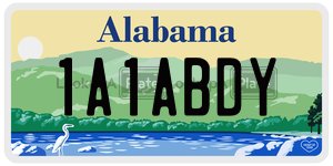 1A1ABDY  license plate in AL