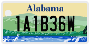 1A1B36W  license plate in AL
