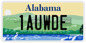 1AUWDE  license plate in AL