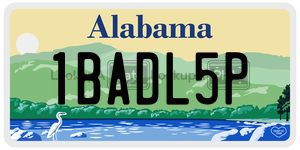 1BADL5P  license plate in AL