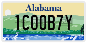 1C00B7Y  license plate in AL