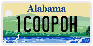1C00P0H  license plate in AL