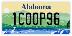 1C00P96  license plate in AL