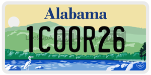 1C00R26 license plate in Alabama