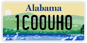 1C00UH0 license plate in Alabama