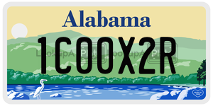 1C00X2R license plate in Alabama
