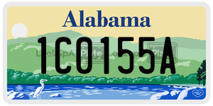 1C0155A  license plate in AL