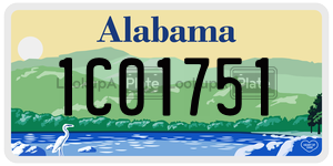 1C01751  license plate in AL