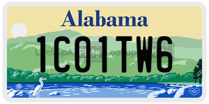 1C01TW6  license plate in AL
