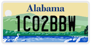 1C02BBW license plate in Alabama
