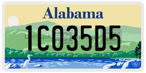 1C035D5  license plate in AL
