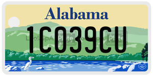 1C039CU  license plate in AL