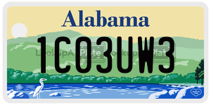 1C03UW3  license plate in AL