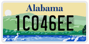 1C046EE  license plate in AL