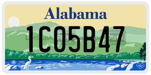 1C05B47  license plate in AL