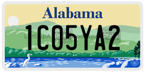 1C05YA2  license plate in AL