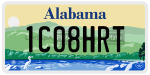 1C08HRT  license plate in AL
