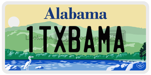 1TXBAMA  license plate in AL