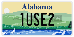 1USE2  license plate in AL