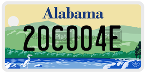 20C004E  license plate in AL