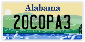 20C0PA3  license plate in AL