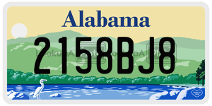 2158BJ8  license plate in AL