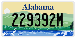 229392M license plate in Alabama