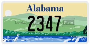 2347  license plate in AL