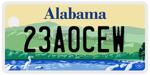23A0CEW  license plate in AL