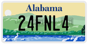 24FNL4  license plate in AL