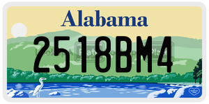 2518BM4 license plate in Alabama